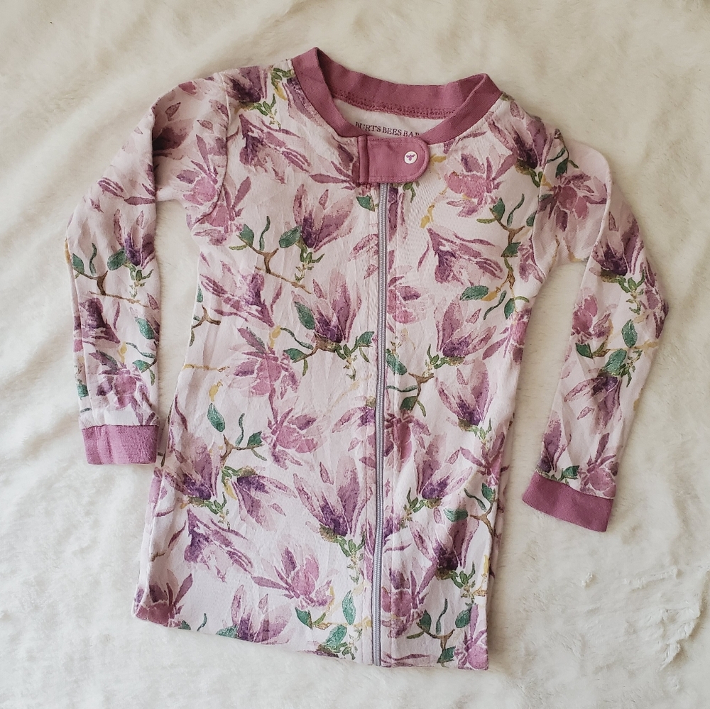 Burt's Bees Baby Girls Magnolia Floral Footed Sleeper